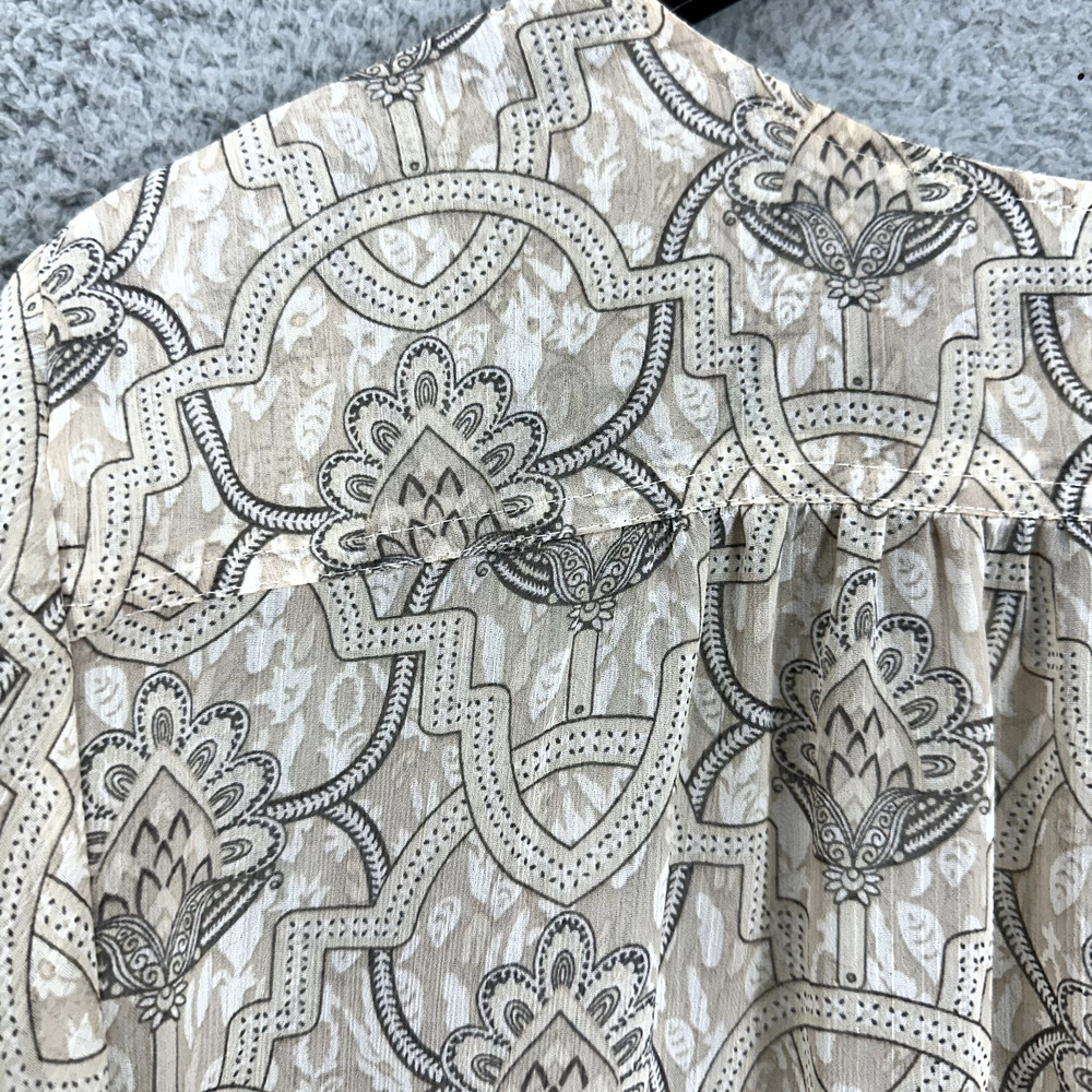 Saint Tropez West Boho Floral Sheer Top Flowy Coastal Layering Cottage Artsy - Picture 9 of 9